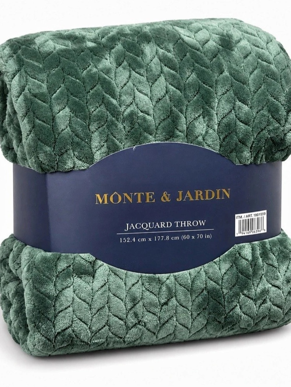 Monte & Jardin Green Jacquard Throw Blanket 60 x 7